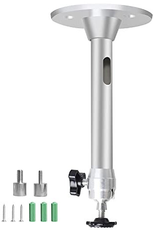 Drsn Mini Projector Mount for Ceiling or Wall, 3.5kg Load Capacity/ 360° Rotatable Heads/ 90° Tilt Angle, For Projectors/CCTV/DVR Cameras（17.5cm/ Silver）