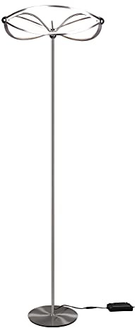 Trio-Leuchten Lampadaire Charivari 421210107 - En métal nickel mat - Avec LED 31 W - Avec variateur d'intensité sur pied