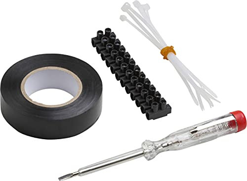 Meister Installations-Sortiment 13-teilig - Inkl. Spannungsprüfer, Lüsterklemmleiste, Isolierband & Kabelbinder - Zum Anschluss von Lampen & Steckdosen / Renovierungs-Set / Phasenprüfer-Set / 7458420