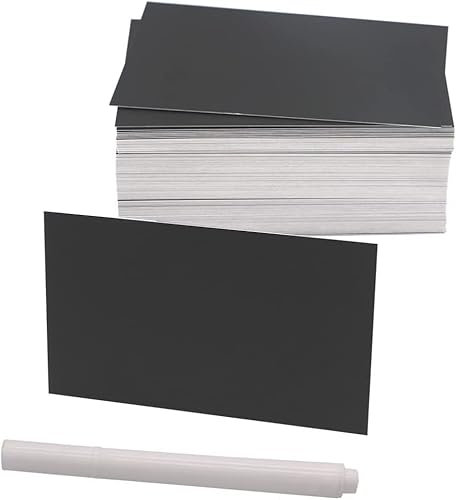 Mini Kreidetafel Tischkarten 100 Stück 9cm x 5,4cm Lebensmitteletiketten für Partys Tischetiketten Platzkarte Namensschild Preisschilder mit 1Pc Marker Stift zum Hochzeiten Partys Essen Food