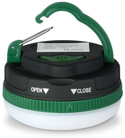 Flintronic 1PC Lanterna da Campeggio, Lampada LED Campeggio Batteria Caricata, Lanterna per Tende da 5 Modalità, Luce Esterna Impermeabile, Portatile per Escursionismo, Pesca(Batteria non inclusa)