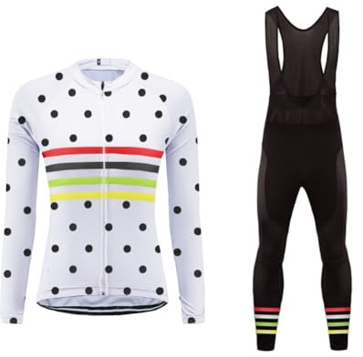 UGLY FROG Completo Ciclismo Donna, Set Abbigliamento Ciclismo Traspirante Maglia Manica Lunga + Pantaloni 20D Imbottito Completo Bici per Ciclista CXWY02