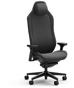 Fractal Design Refine Fabric Dark Gaming Chair - Ergonomic Office Desk Chair Functionality with 4D Adjustable Armrests, High-Back Support, Lumbar Cushion, and Premium Fabric