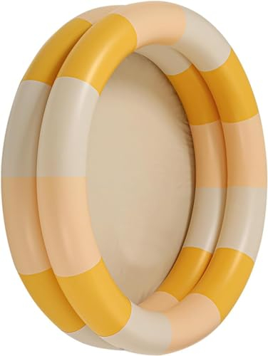 Aufblasbarer Pool Baby Retro Blow Up Swimming Pool Familie Niedlicher Stil Verdickter Wasserpool (Gelber Streifen)