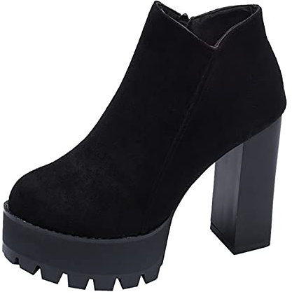 koperras 2022 Europäische und amerikanische Herbst- und Winter- -Grobabsatz-Super-High-Heel-Damenstiefel Ausgefallene (A, 37)