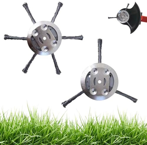 WDKXCN Grasschneidekopf aus Stahldraht, Unkrautbürste, Drahtbürste für Freischneider, Unkraut Entferner Gerät, Stahldraht Rasentrimmerkopf für Garten Effektive Moosentfernung und Unkraut (3, 6 Köpfe)