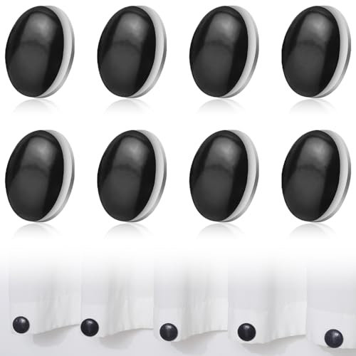 Shower Curtain Weights, 16 Pcs Magnetic Curtain Weights, Magnetic Shower Curtain Weights Outdoor Curtain Liner Magnets for Curtains Shower Curtains Tablecloths(Black)