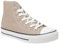 Divadames Womens High Top Lace Up Flat Canvas Pumps Ladies Casual Plain Shoes Size (Beige, UK Footwear Size System, Adult, Women, Numeric, Medium, 5)