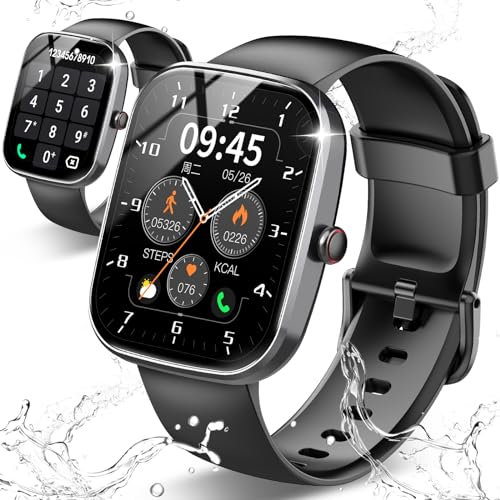 Csasan Smart Watch for Men Women(Answer/Make Calls), 1.91 Touch smartwatch, 110+ Sport Activity Tracke with Heart Rate Sleep Monitor Step Counter, IP68 Waterproof Fitness Watch for Android iOS, Black