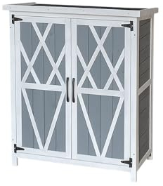 Home Deluxe Armoire de jardin Yana - Taille M - Armoire en bois résistante aux intempéries pour jardin et terrasse