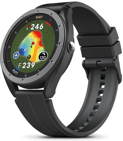 Voice Caddie T11 LT GPS-Golf-Uhr, LCD-Display mit grüner Neigung, Steigungsmodus 40 K + vorinstallierte Kurse, Kursansicht, Übungstempo-Modus, Putt-Ansicht, 3 cm Farb-Touchscreen, automatische