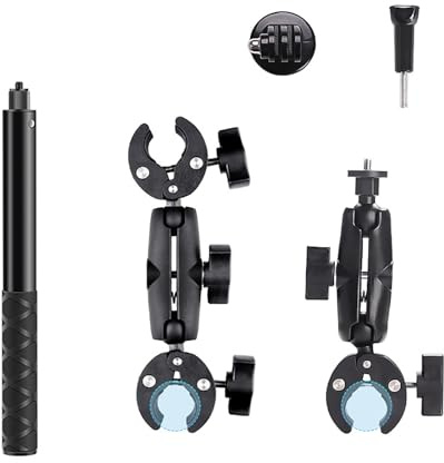 NEWFUN Support Camera, Accessoire pour insta360 x4, Kit Moto pour insta360 x4,X3,X2,Rotation à 360 degrés, Support Moto, Compatible avec Plusieurs Appareils