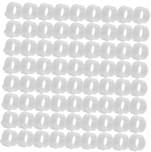 Homoyoyo Lot de 100 Bagues De Patte De Pigeon 10mm Clip sans Inscription en Plastique Blanc, Anneaux Solide pour Identification Oiseaux, Poulets, Volailles Et Usage en Élevage