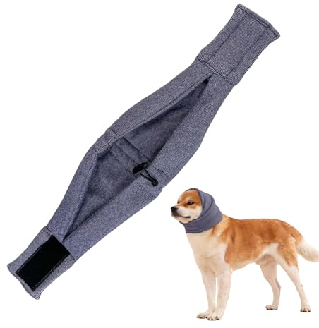 Jeruytgh 1 cache-oreilles pour chien, antibruit, capuche anti-bruit pour chien, tissu imperméable, pour le tonnerre, le soulagement du stress, l'hiver, les concerts, le lieu de travail, le sommeil, le