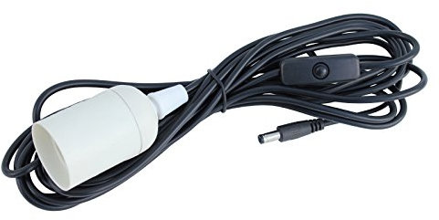 Photonic Universe E27 12V Light Bulb Holder with 5m 0.3mm Cable with on/Off Switch and DC Plug, for All Lighting Systems