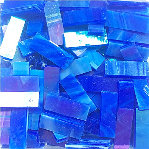 Buntglasstreifen, durchsichtige Mosaiksteine, DIY-Mosaikfliesen, Hobbys, Kunst, Handwerk, Material 200 g (blau)