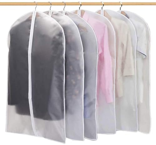 MHwan Fundas Ropa, 6 Piezas Fundas Ropa Armario Impermeables y a Prueba de Polvo de Alta Densidad, | 60 X 100 cm | Funda Traje Flexibles Translúcidas, Adecuadas para Trajes, Vestidos, Abrigos, Camisas