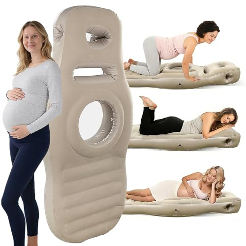 Hojalis Pregnancy Pillow Mattress, Maternity Pillow Mattress with Hole, Full Body Pillow with Belly Hole, Belly PillowMaternity Airbed for Stomach Sleepers, Pregnancy Pool Float, Pregnant Yoga Mat