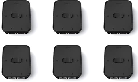 Uikdjgu 6X 2 Port RJ45 LAN CAT6 Network Switch 1000Mbps 2in1 Out/1 in 2 Out Internal External Network Switcher Splitter