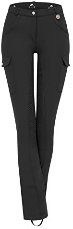 ELT Reithose Micro Jodhpur Cargo Silikon, 40, schwarz