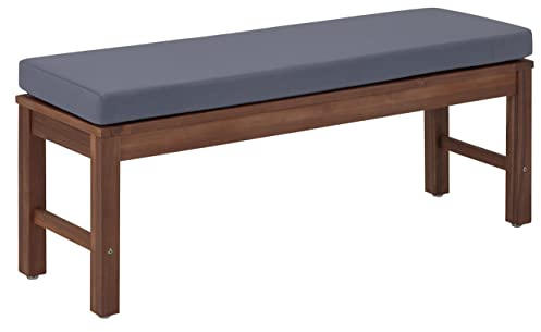 Amazon Aware Banc d'extérieur/1-Pack rembourré en bois d'acacia, Finition noyer, Poids maximal supporté 102 kg