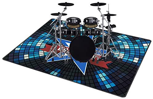 QQDD Trummatta halkfri trummatta trummatta | professionell trummatta för elektroniska trummor bas trumma virveltrummor rack gitarrer trumkit etc musikinstrument ljudisolerad matta (80 cm - 200 cm)