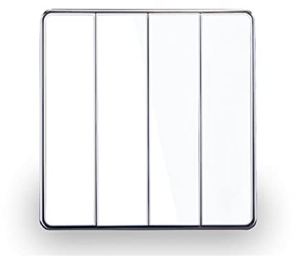 Suwequest Eu Standard Crystal Glass Panel Big Key Switch 16A Four Gangs 4 Way Push Button Home Wall Switch Uk Power Switch white