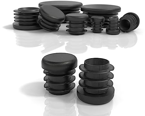 PD Lamellplugg rund 20 mm för runda rör (ytterdiameter) | ändkåpor av PE-plast | rörpropp 20 mm för rörskydd av stålrör, rostfria rör och aluminiumrör | rund plugg svart | 4 stycken | Ändlock av PE plast | rörpropp för rörskydd av stålrör, rostfritt stålrör och aluminiumrör | rund plugg svart