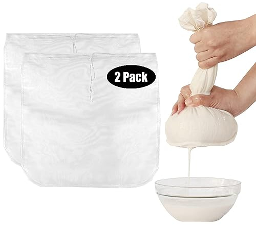 Samlomi Sacchetti per latte di noci con 2 sacchetti a forma di U, 30 x 30 cm, per latte di noci e latte vegetale, lavabili e riutilizzabili