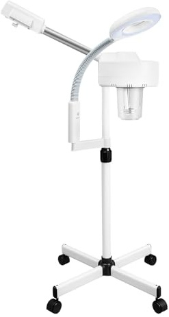 2 en 1 Sauna Facial Vapor Cara LED 5X Aumento Spray Facial Ozono Aromaterapia Cuidado Estética Ozono Cara Masaje Spa Capacidad 680ml