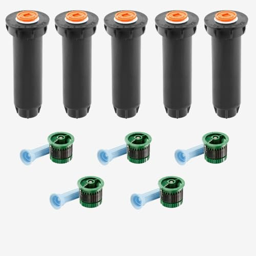 5 STK. Rain-Bird Versenkregner Typ 1800/1804 10 cm Aufsteiger inkl. HE-Van 08 Düse 1,8 bis 2,4 m