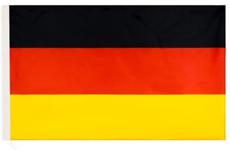 LEIVESTE - Bandiera Tedesca, Resistente alle Intemperie con Passante Per L'Asta Bandiera Tedesca, 90x150cm.