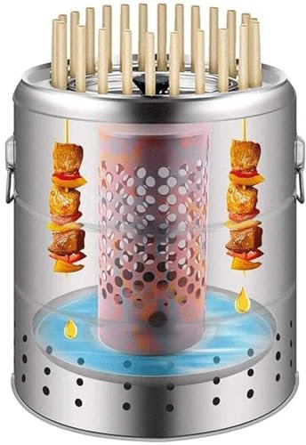 MAYFABD Barbecue Au Charbon De Bois Portable en Acier Inoxydable Barbecue Au Charbon De Bois sans Fumée Four éTouffé Suspendu IntéRieur Voyage Pique Nique Camping,A