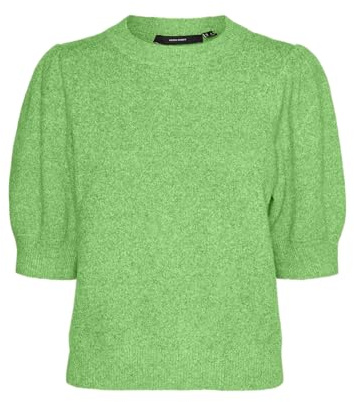 VERO MODA VMDOFFY GA Noos Pull à col Rond 2/4, Vert été/détails : mélangé, S