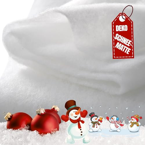 Qooltex Schneedecke 160x250cm (BxL) - Kunstschnee Deko Schneematte Künstliche Schneewatte Rolle - 2,5m länge (10mm dick) 100g/m² flächengewicht