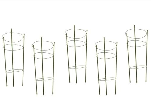 Pack of 5 (48cm / 60cm / 75cm) Conical Garden Plant Support Rings (Pack of 5 45cm)