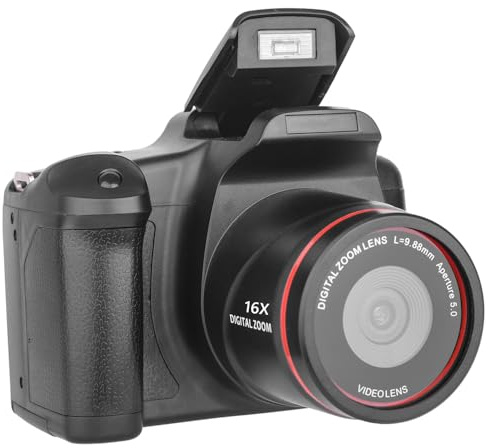 Digitalkamera 16 x zoom vloggkamera med 2,4 tums LCD-skärm och videoinspelare för fotografering och video