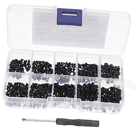 CIYODO Tornillos Para Computadora De Acero Al Carbono Combinadas Destornillador De Cruz Kit Compacto Para Reparación y Montaje Pc Con Caja Organizadora Portátil