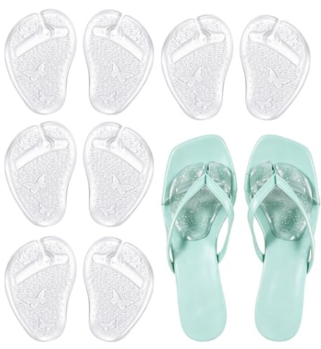 4 Pairs Party Feet Gel Cushions, Comfortable and Anti-Slip Flip Flop Toe Protectors, Toe Post Protectors, Comfortable Cushion Pads Inserts for Shoes Such as Sandals and Slippers