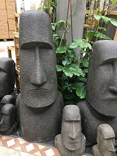 Möbel Peters Moai Kopf Steinguss 200cm Outdoor Garten Gartenskulpturen Stein Guss