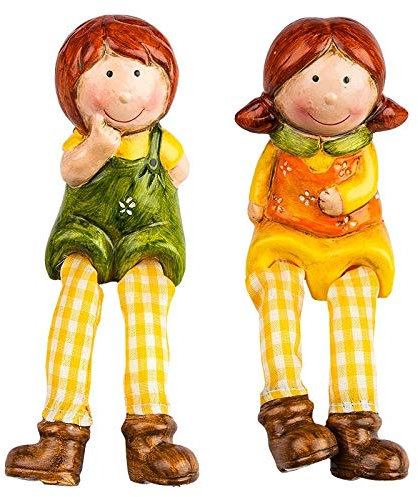 Ideen mit Herz Figurines décoratives avec pieds articulés | Printemps & Pâques | Siège de bord | Tabouret de bord | 18 cm (fille & garçon)