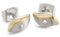 Boccia Ohrstecker aus poliertem teil-goldplattierten Reintitan, in der Farbe: Silber, Steinbesatz: Diamant, Maße: Breite: 4,6 mm, Höhe: 9,8 mm, 05044-04