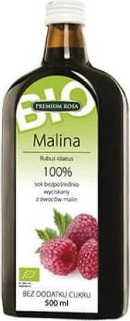 Zumo de frambuesa 100% sin azúcar BIO 500 ml Premium Rosa