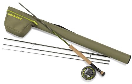 Orvis Encounter Fly Rod Outfit - 4Pc Fishing Rod and Reel Combo with Smooth Performance, Complete with Reel, Line, Backing, & Leader for Young Anglers, Olive - (9'5-wt)