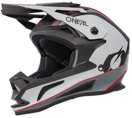 O'NEAL Drop DH Helmet I Mountainbike Helm | MTB Downhill | Leichter Fahrradhelm Damen & Herren mit guter Belüftung| Rot Grau | Größe S