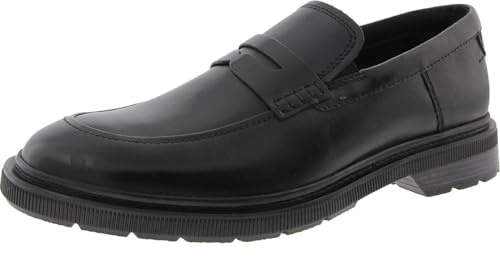 Clarks Burchill Penny Mens Black Leather, 7.5