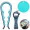 Tearmier 3 Packs Jar Opener, 5 in 1 Can Opener, Multi Function Rubber Jar Opener Gripper, OXO Good Grips, Easy to Use for Weak Hands, Children, Elderly and Arthritis Sufferers (Gray-Blue