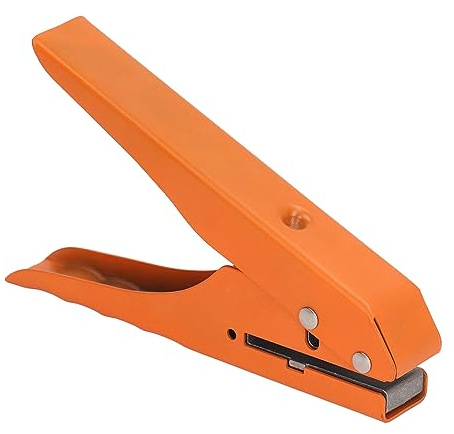 Single Hole Punch, Heavy Duty Handheld Paper Hole Puncher, Edges Banding Pliers Punching Tool for Paper PVC Cards Hard Film Thin Wood 10mm Flat Oblique Opening