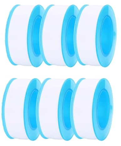 GQunit 6 Packs PTFE Tape Plumbing Tape,Teflon Tape to Stop Leaks Water Thread Seal Tape,Industrial Sealant Tape White (17mm x 4m)