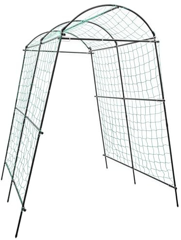 Arco da giardino per piante rampicanti, tunnel da giardino, traliccio in acciaio, decorazione e decorazione da giardino, supporto per piante rampicanti, verdure, 115 x 183 x 230 cm, nero